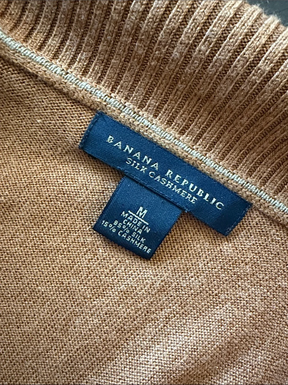 Men's Silk Cashmere Half-Zip Sweater - Rust Brown